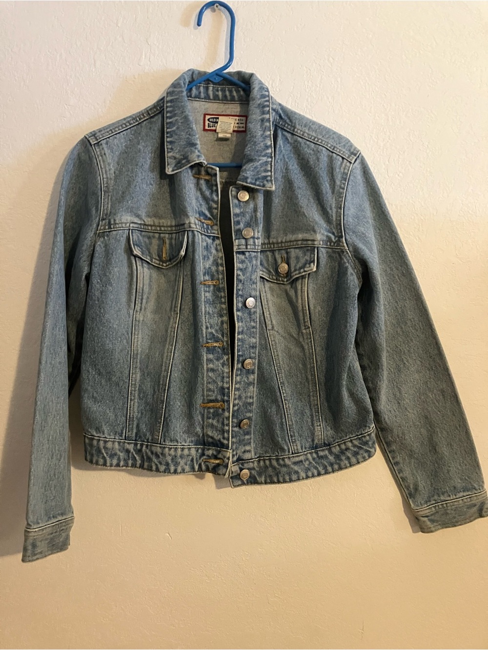 Old Navy Light Blue Denim Jacket with Red Trim Label